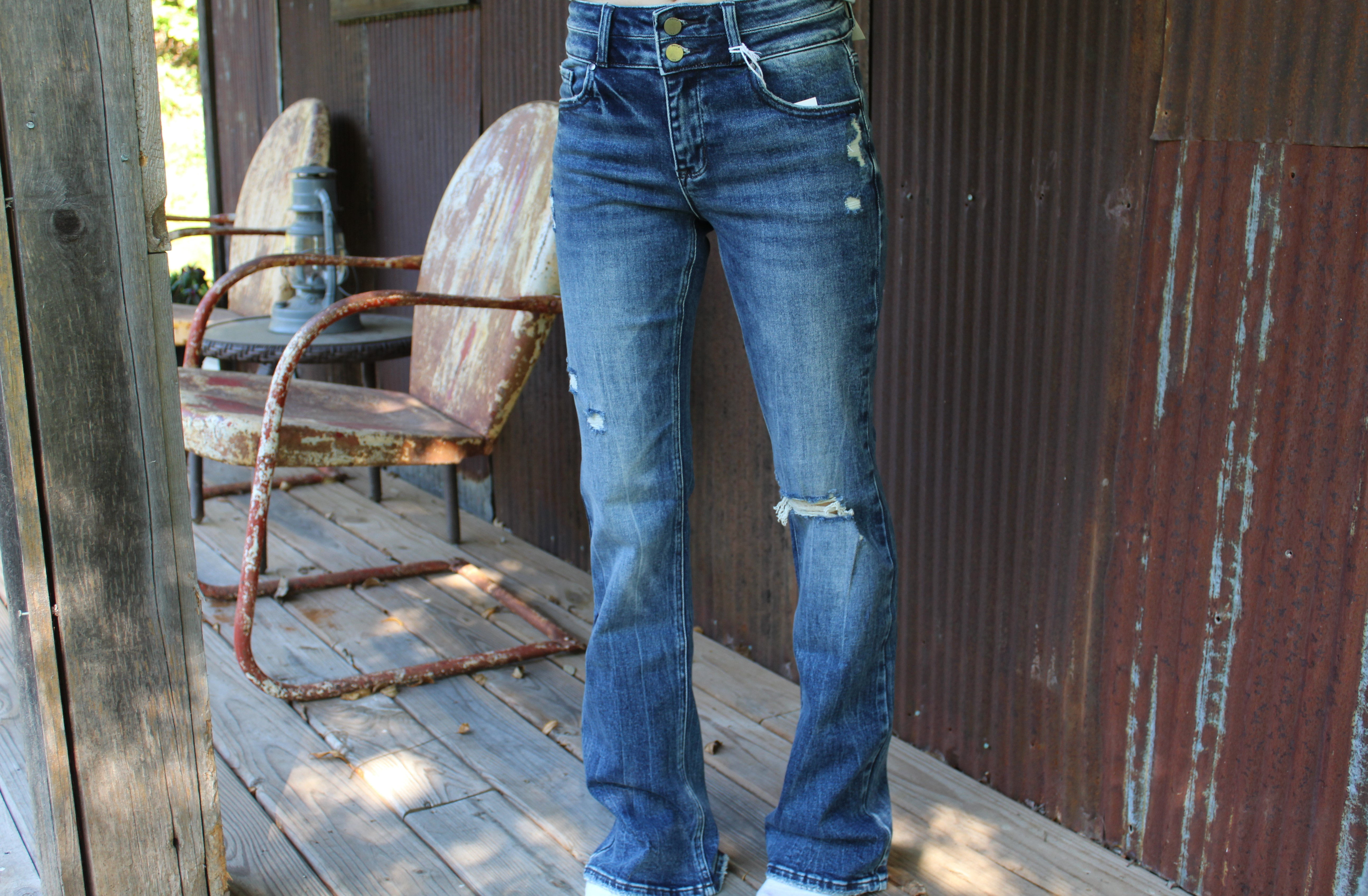 Mode Jeans Jeans bootcut Jeans bootcut rouge style d\u00e9contract\u00e9 
